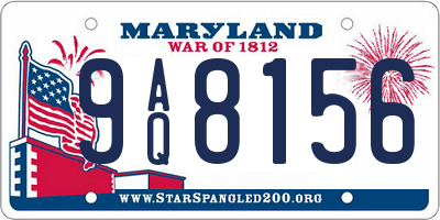MD license plate 9AQ8156