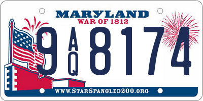 MD license plate 9AQ8174