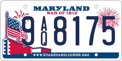 MD license plate 9AQ8175
