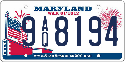 MD license plate 9AQ8194