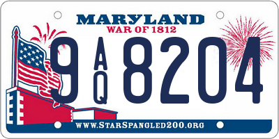 MD license plate 9AQ8204