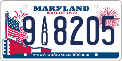 MD license plate 9AQ8205