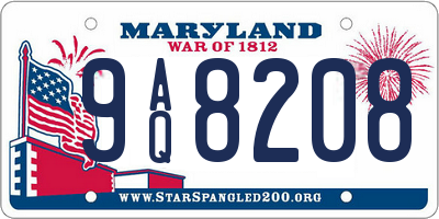 MD license plate 9AQ8208
