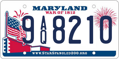MD license plate 9AQ8210