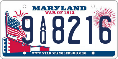 MD license plate 9AQ8216