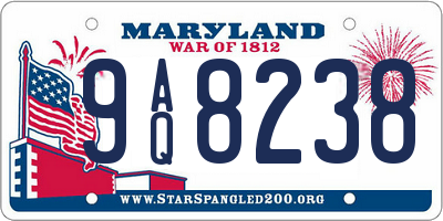 MD license plate 9AQ8238