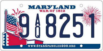 MD license plate 9AQ8251