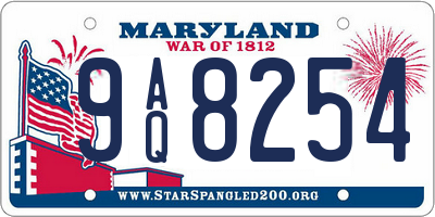 MD license plate 9AQ8254