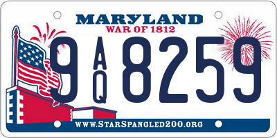 MD license plate 9AQ8259