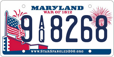 MD license plate 9AQ8268