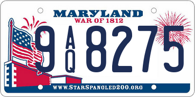 MD license plate 9AQ8275