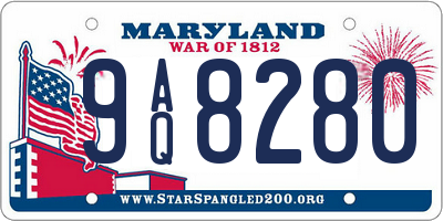 MD license plate 9AQ8280
