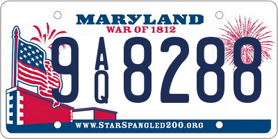 MD license plate 9AQ8288