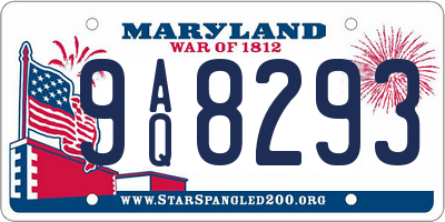 MD license plate 9AQ8293