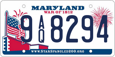 MD license plate 9AQ8294