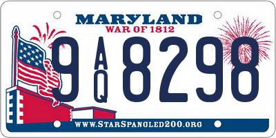 MD license plate 9AQ8298