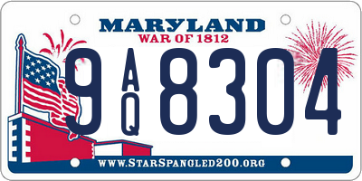 MD license plate 9AQ8304