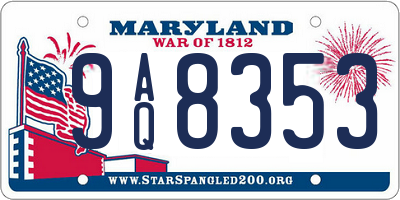MD license plate 9AQ8353