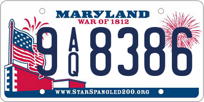 MD license plate 9AQ8386