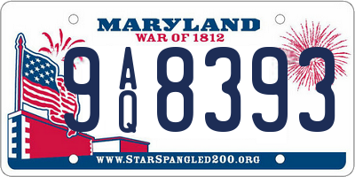 MD license plate 9AQ8393