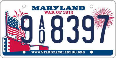 MD license plate 9AQ8397