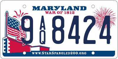 MD license plate 9AQ8424