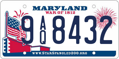 MD license plate 9AQ8432