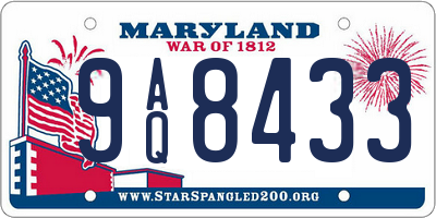 MD license plate 9AQ8433