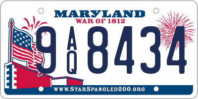 MD license plate 9AQ8434