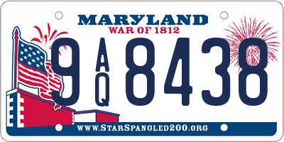 MD license plate 9AQ8438