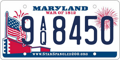 MD license plate 9AQ8450