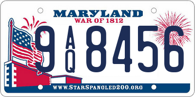 MD license plate 9AQ8456