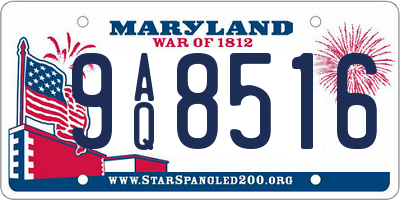 MD license plate 9AQ8516