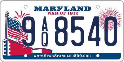 MD license plate 9AQ8540