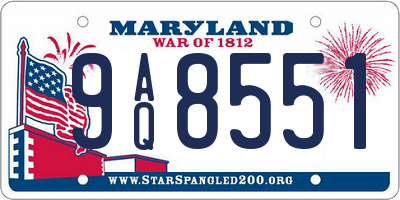 MD license plate 9AQ8551