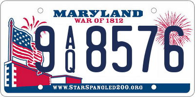 MD license plate 9AQ8576