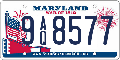MD license plate 9AQ8577