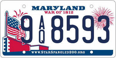 MD license plate 9AQ8593