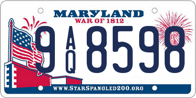 MD license plate 9AQ8598