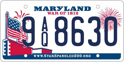 MD license plate 9AQ8630