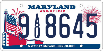 MD license plate 9AQ8645