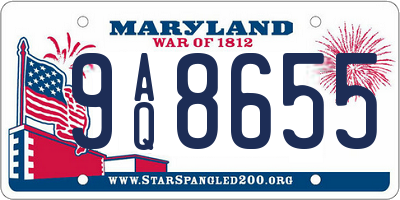 MD license plate 9AQ8655