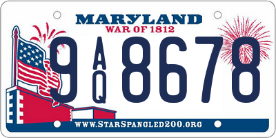MD license plate 9AQ8678