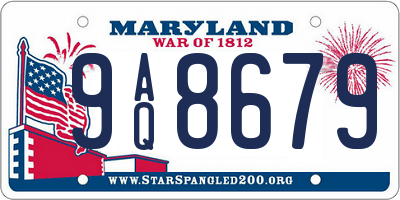 MD license plate 9AQ8679