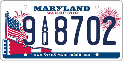 MD license plate 9AQ8702