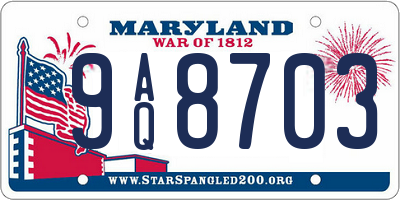 MD license plate 9AQ8703