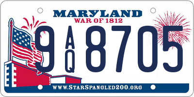MD license plate 9AQ8705