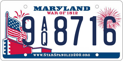 MD license plate 9AQ8716