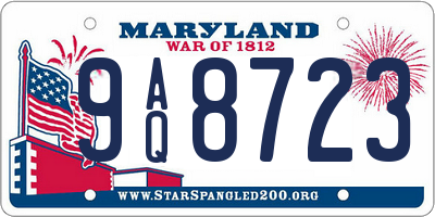 MD license plate 9AQ8723