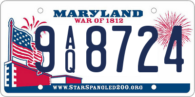 MD license plate 9AQ8724